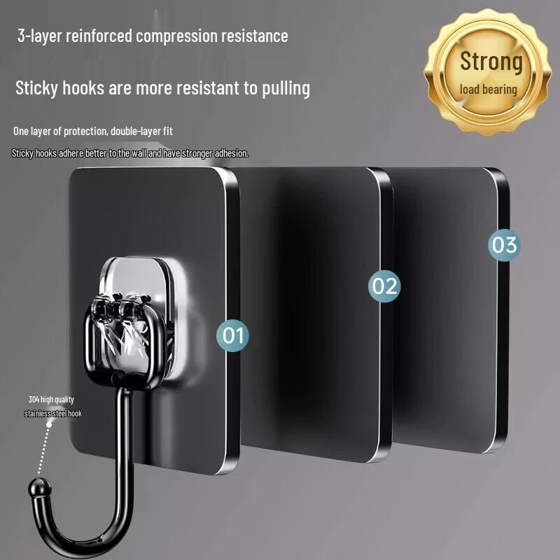 Heavy-Duty Adhesive No-Drill Wall Hooks