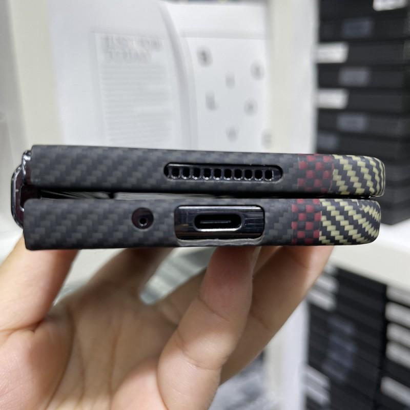 Étui de téléphone magnétique en Kevlar pour Galaxy Z Fold4 Housse de protection ultra-fine en fibre d'aramide