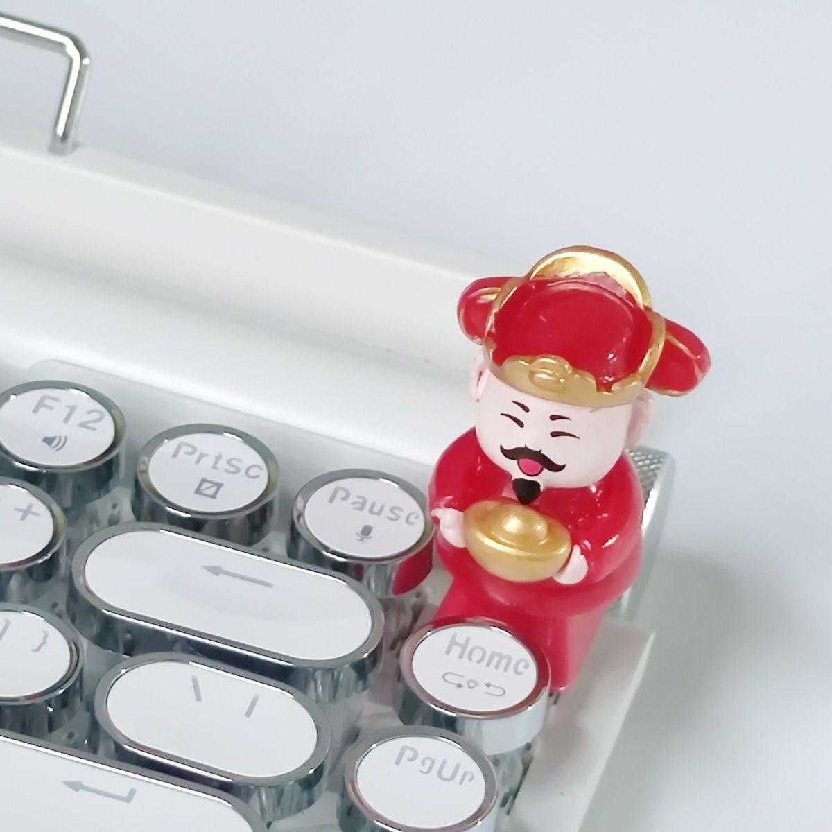 

Handmade Cartoon Grandpa Keycap: Cute New Year Good Fortune Theme for Mechanical Keyboards