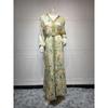 23 Middle East Elegance Robe Ribbon Stitching Printing Belt French Retro Arabic Plus Size Dress Dress