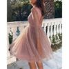 Summer new European and American women's fashion long-sleeved dress high waist cocktail dress evening dress