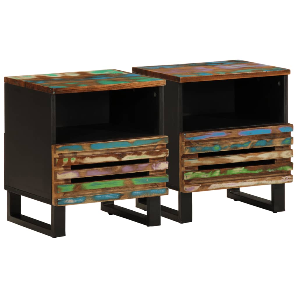 Nightstands (2 Pcs) 40 X 34 X 46 Cm Reclaimed Solid Wood