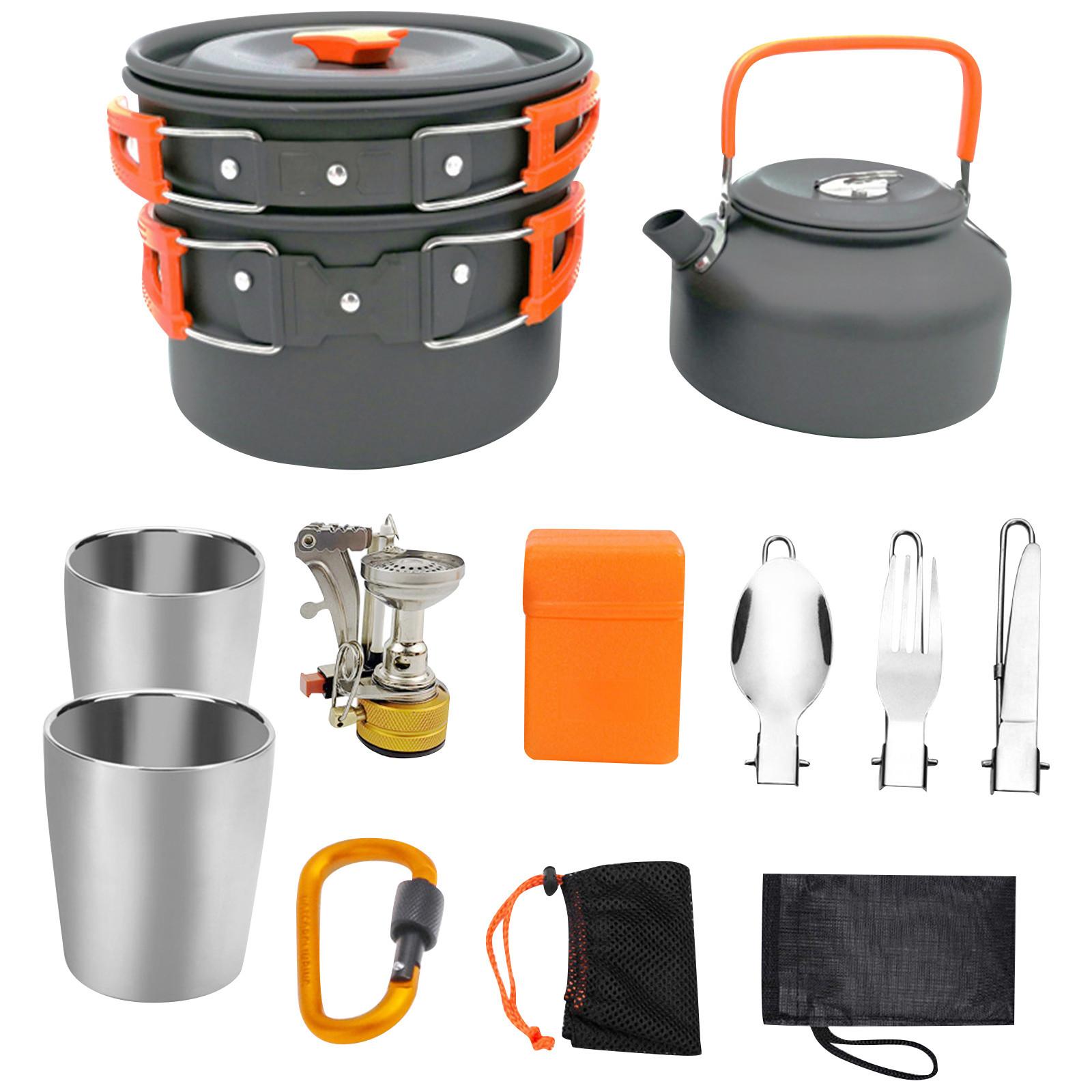 

Outdoor Set Pot Camping Teapot Set Pot Combination 308 Portable Camping Pot Without Accessories One Size оранжевый