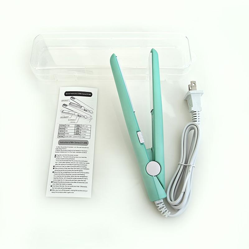 

Портативная мини-плойка 190°C 10 секунд быстрый нагрев постоянная температура керамическая пластина для завивки и выпрямления US зелёный