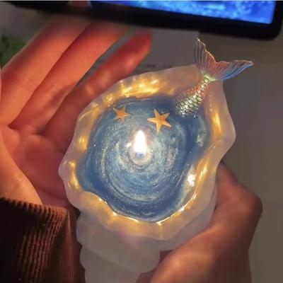 DIY Handwerk: Eine Meeresbrise Muschel Räucherkerze mit kreativer Duftmuschel und Stern Handgemachte Kerzen Heim Schlafzimmer Dekorationen