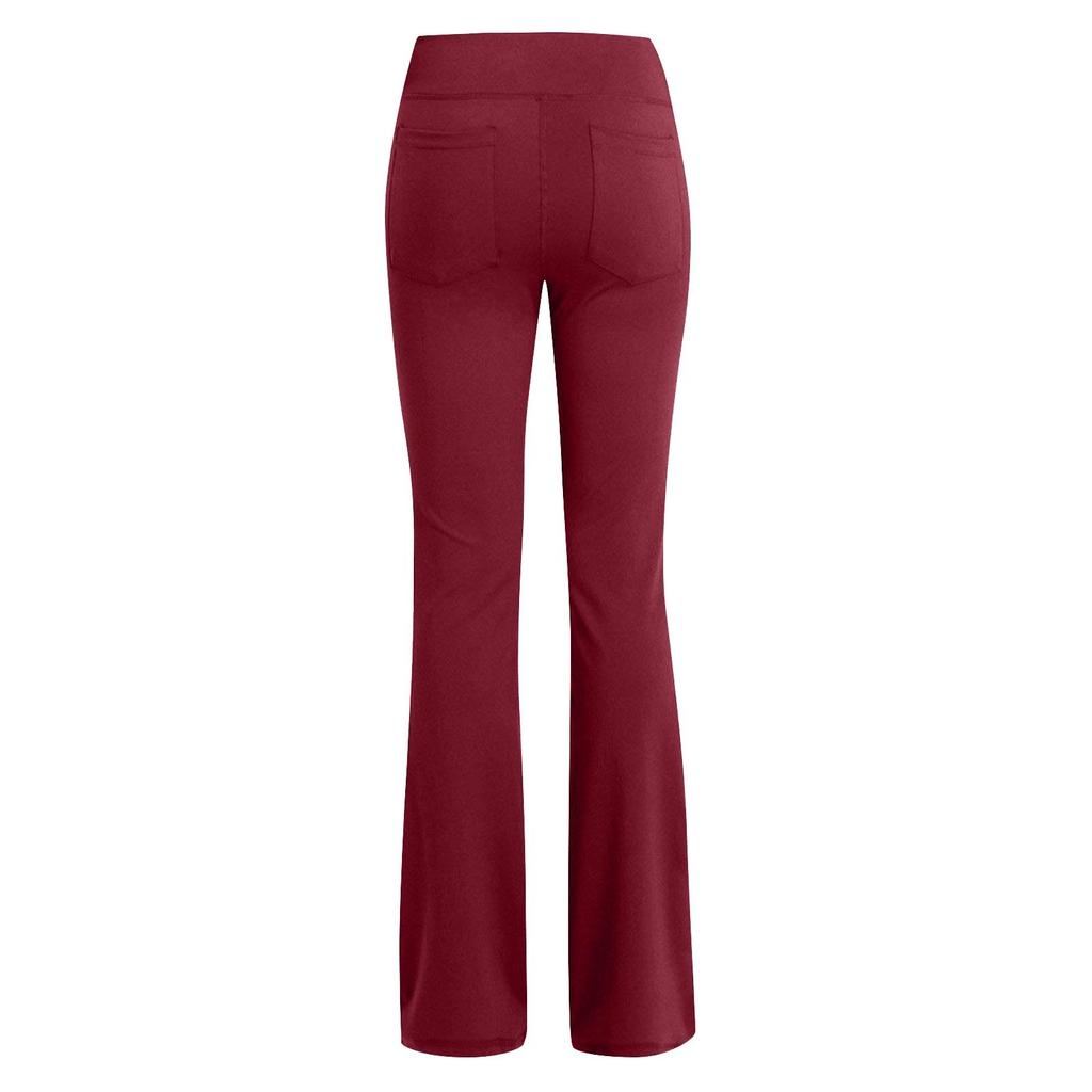 Damen Yogahose mit weitem Bein, hohe Taille, bequeme Tanzsporthose, breite Slastiktasche
