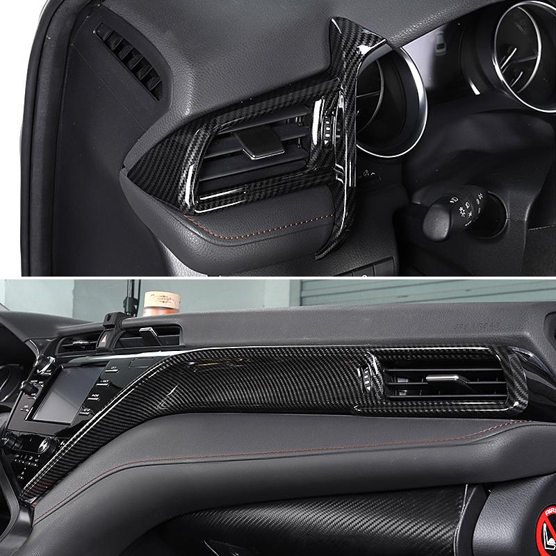 Car Accessories For Toyota Camry 70 XV70 2018-2024 2024 2024 ABS Interior Central Control Dashboard Trim Strip Carbon Stickers