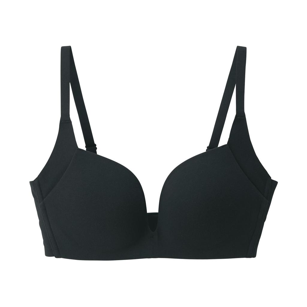 MUJI Breast Shaper Bra Plus Size FCH37A5S Black Women's Non-Wired Women's S+