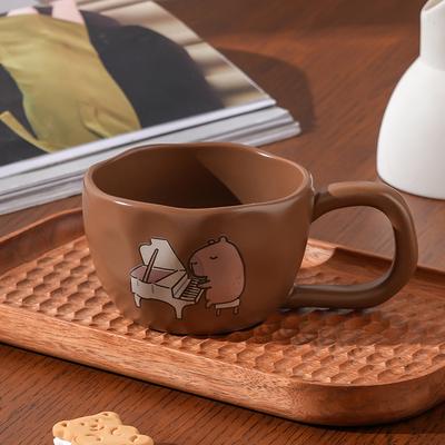 Cartoon Cute Girl with High Looks with Big Hands Ceramic Cup Cartoon Animal Mug Set Cup