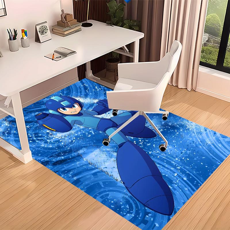 Cartoon Rockman Game Megaman Printed Absorbent Washable Carpet, Non-Slip Bathroom Mats, Kitchen Rugs, Yoga Mat,Living Room Entrance, Camping Picnic Ru