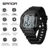 Sanda Sports Waterproof Square Electronic Watch for Teens - Unisex Fashionable and Simple Design