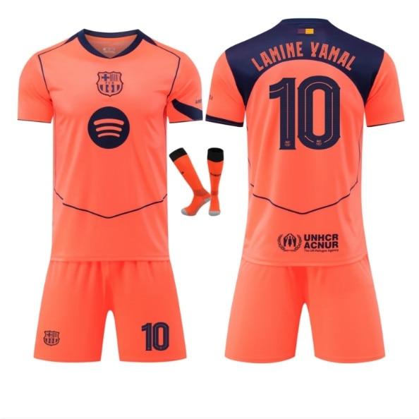 Kids Sportswear Barcelona 10 Yamal 25/26 Season Short Sleeve Soccer Jersey Set Polyester Pink