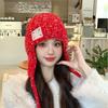 Cloth label wool hat women's winter thickened warm ear protection fashionable versatile cold-proof face small knitted hat