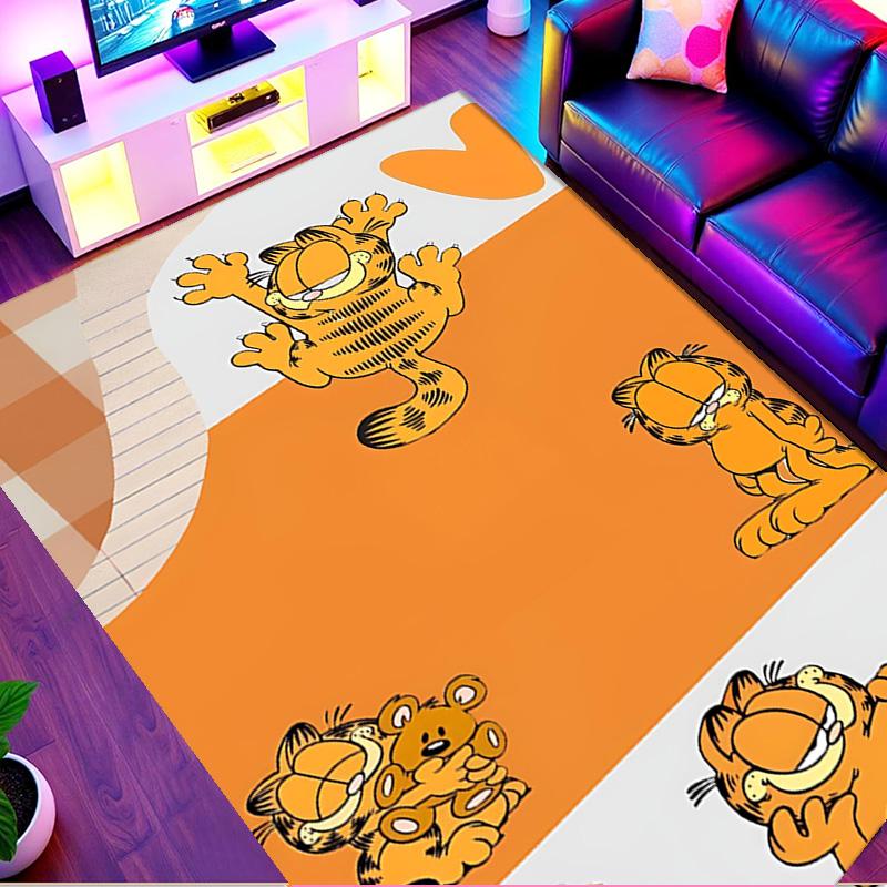 Garfield Print Rug, Washable Floor Carpet, For Entryway Dorm Laundry Room Office Study, Home Decor Birthday Christmas Gift