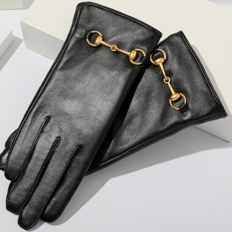 Skinnhansker Dame Warm Velvet Thickened Touch Screen kjøre- og ridehansker