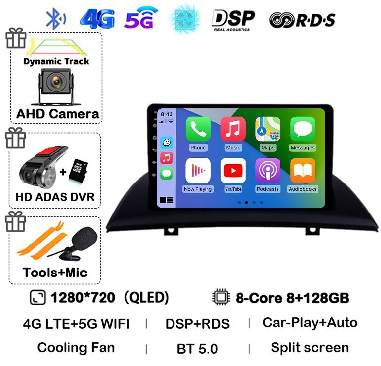 Android 14 Carplay Auto Car Radio For BMW X3 E83 2004 2005-2007-2009 2010 2011 2012 Multimedia Stereo Video Player GPS 4G WIFI