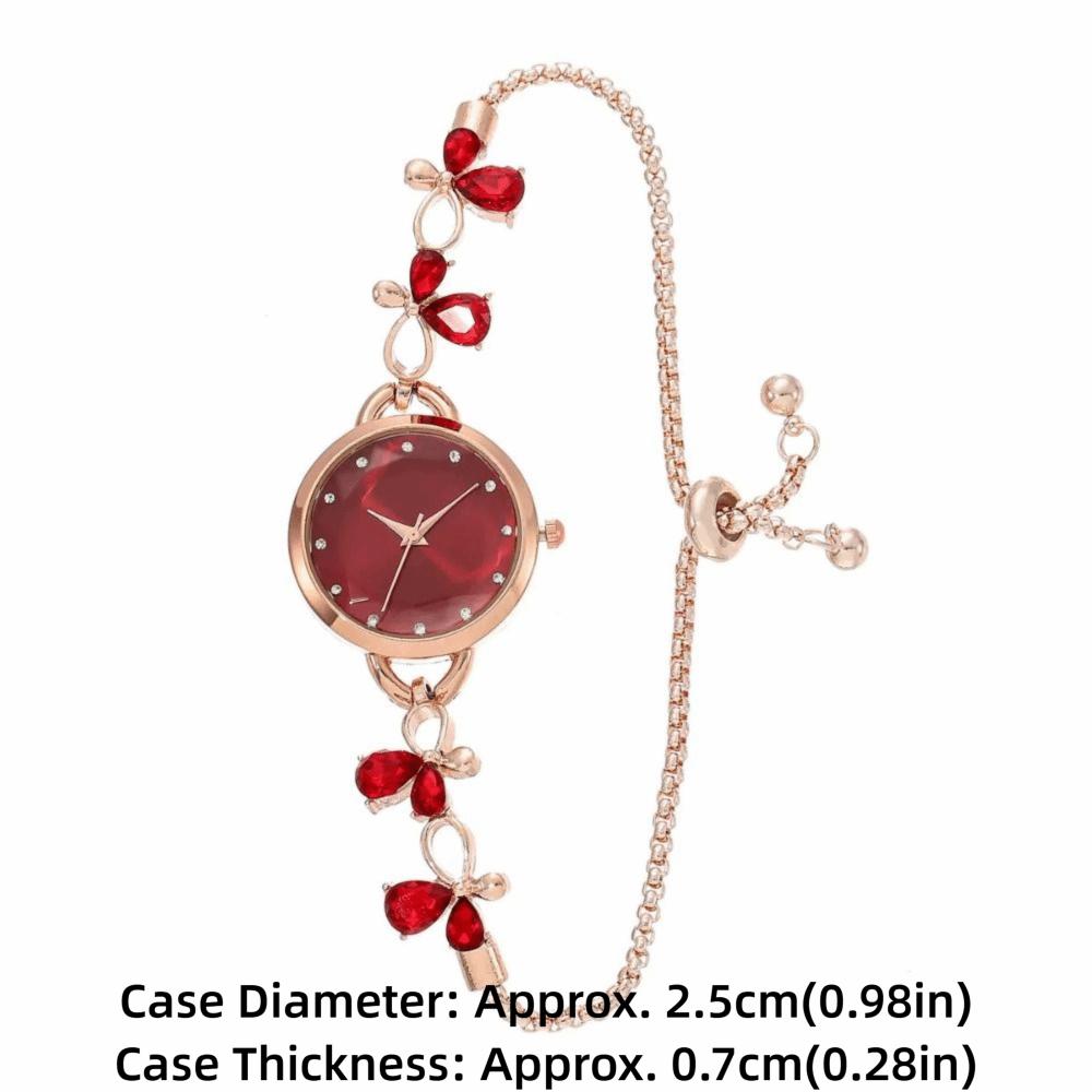 Adjustable Bracelet Watch Alloy Quartz Watch Elegant Chain Watch  for Women Girls