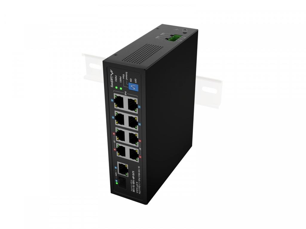 Switch Light ILFE-8P-1GE-1S-120 Light Industrial POE 4XBT 4XAT SFP+ ETH DIN FAST Ethernet