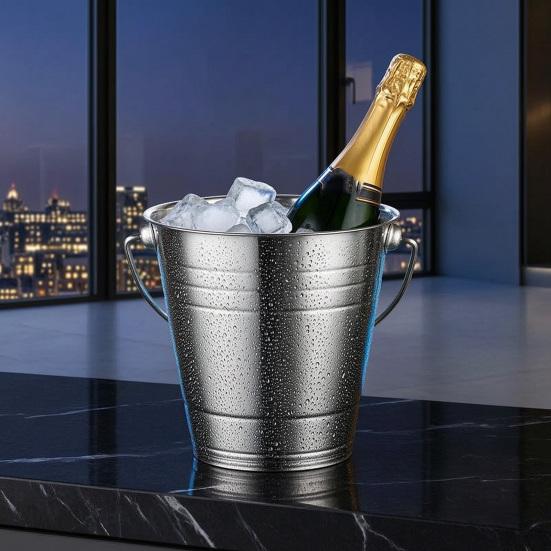 Yousheng Stainless Steel Ice Bucket, with Handle Portable Beverage Tub, Mirror Polished Durable Ice Tub, for Bars Parties KTV Beverage