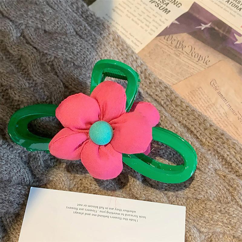 Hairpin Large Flower Hairpin Flower Hairpin  Rose Red Flower Hairpin Acrylic Large Green Hairpin Women'S Hairpin Shark Clip