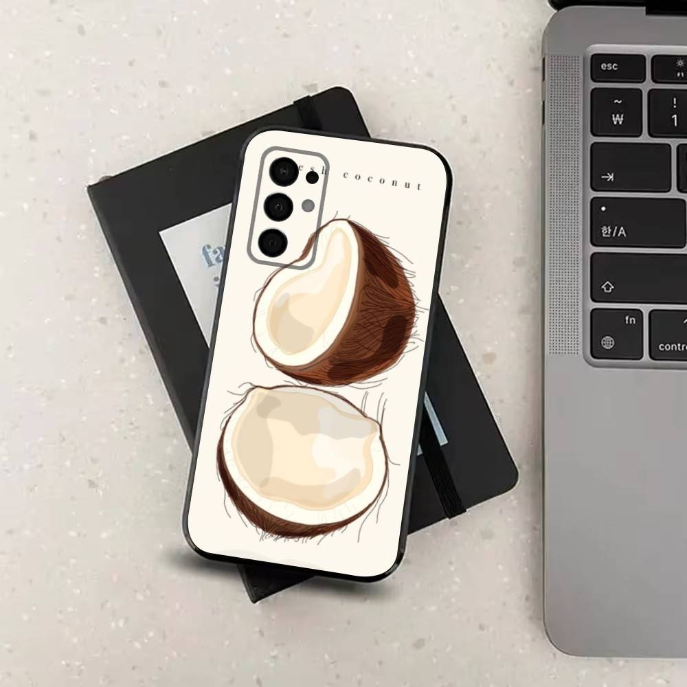 Coconut For Samsung Galaxy A73,31,8,9,52,J7,22,Note,72,41,71,53,32,Soft Black Silicone Cover Case