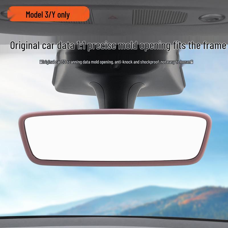 Model 3/Y Silicone Rearview Mirror Cover - Protective, Decorative Frame for Car Interior