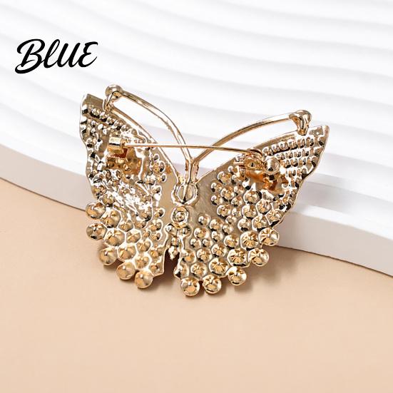 Butterfly Lapel Pin Brooch Pin 3D Design with Sparkling Rhinestones