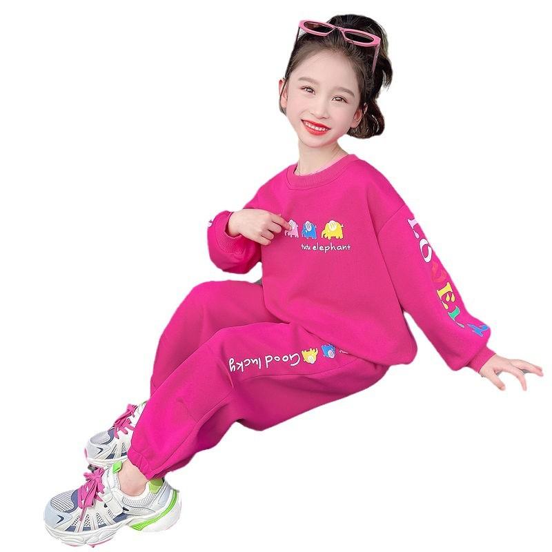 Girls Fall Spring Casual Hoodie Set Baby Fashionable Two Piece Outfit