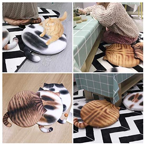 Umora Cat Pattern Cushion Seat Cushion Cat Bed Mat Memory Foam Cute Car Floor (Cat E)