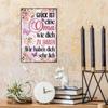 Metal Poster Wall Art Inspirational German Quote Butterfly Flower Home Decor Gift