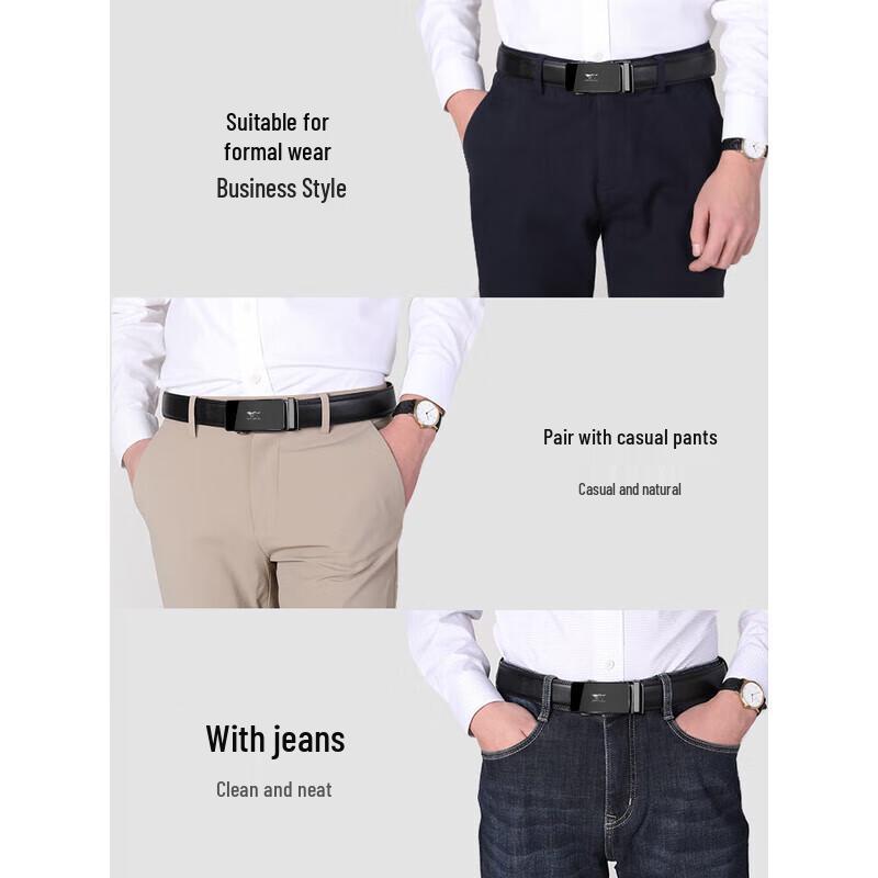 

Qipilang Men s Leather Automatic Buckle Belt 110cm