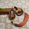 Holz geschnitztes Guanyin Ornament Chinesischer Traditioneller Pfirsichholz Auto Anhänger Alles Gute Rückspiegel Innenraum Holz Kunst Handwerk
