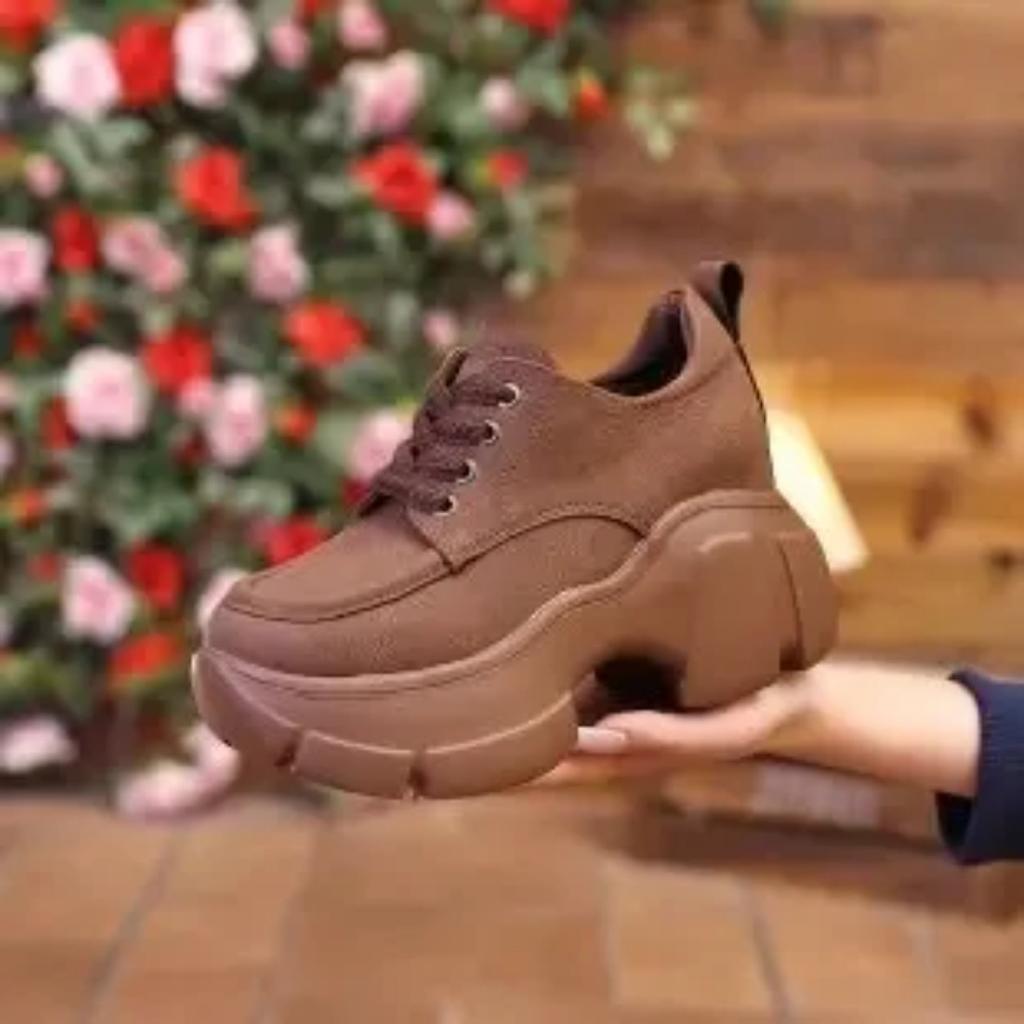 Designer Chunky Sneakers Women Spring Autumn Thick Bottom Casual Shoes Woman  Fashion Suede Leather Platform Sneakers Ladies