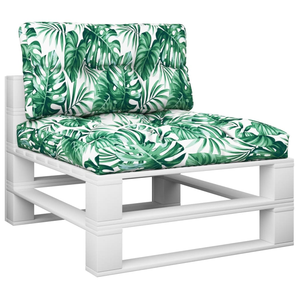 Vidaxl Pallet Sofa Cushions, 2 Pcs, Leaf Pattern, Fabric