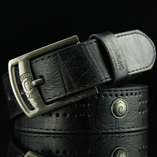 Brown Faux Leather Punk Fashion Belt with Alloy Pin Buckle and Rivet Strap