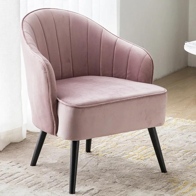 Modern Velvet Single Armchair - Relaxing Design for Balcony/Hall Reception