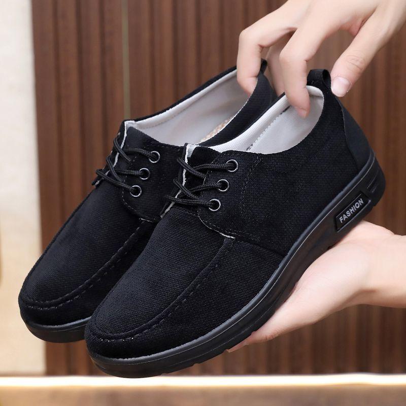 

Cloth shoes men s flat shoes medium and old spring and autumn father shoes breathable non-slip soft-soled casual elderly shoes 39