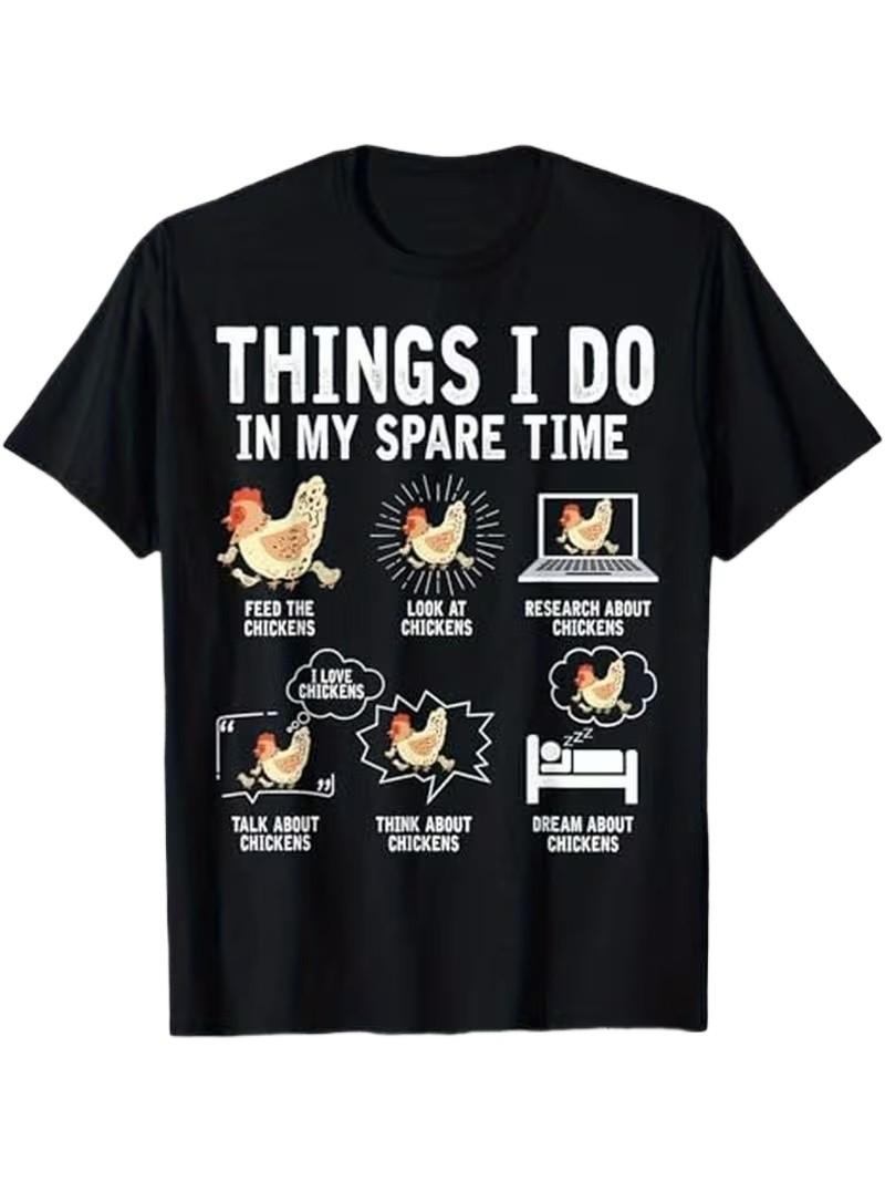 Funny Chicken Farmer Graphic Unisex Shirt S разноцветный