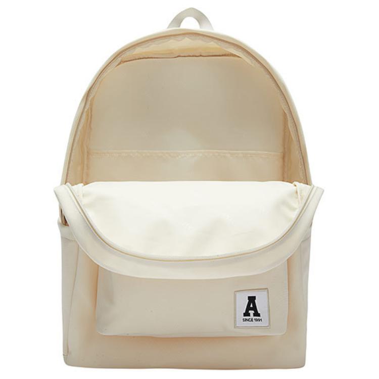 New Anta Life Collection Fabric Top Student Backpack, Students Backpack Unisex Light Beige White 992518151R-14