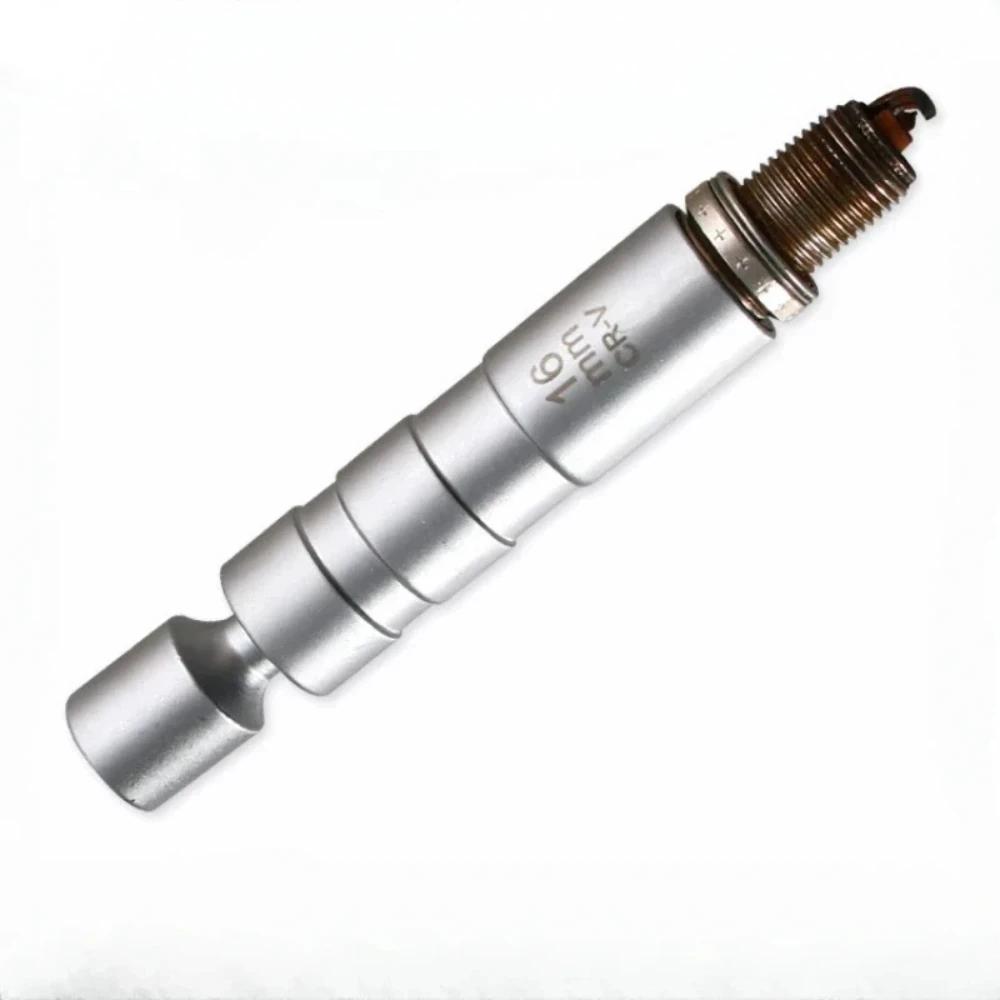 14mm 16mm Magnet Spark Plug Removal Tool Wrench Sleeve 3/8" 12-Point Swivel Candle Key 16mm Long Extension Socket Kit Tools