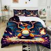 10 Sizes Pokémon Charizard Printed 3PC Bedding Set Duvet Cover  Adult Kids Birthday Gift Full Size Bedding Set Luxury for Gifts
