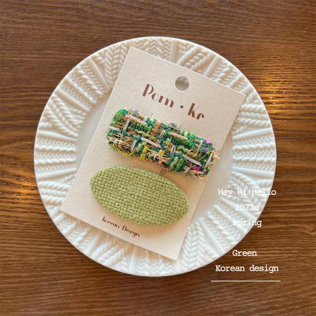 Koreańskie Urocze Zielone Kwiatowe Wsuwki do Włosów Kobiety Dziewczynki Dzieci Spinki Wsuwki Akcesoria Wsuwki Nakrycie Głowy Ozdoby