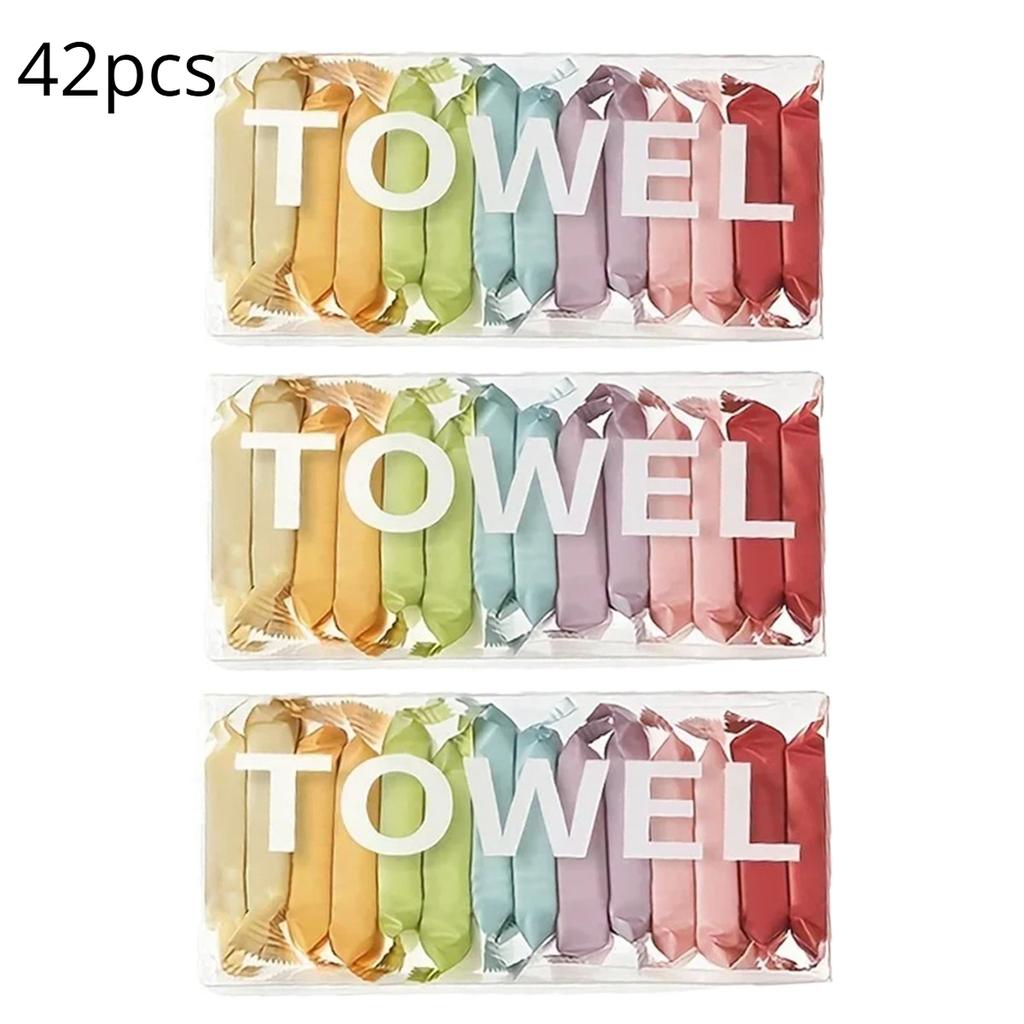 14-42pcs Disposable Washcloth Portable Travel Towel Thickened Compressed Face Cleansing Beauty Square Towel