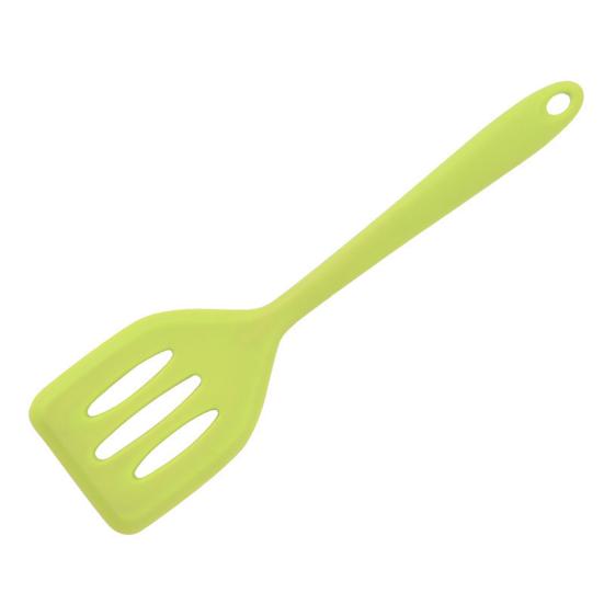 Food Grade High Temperature Resistance Slotted Spatula with Hole Arc Edge Long Handle Baking Shovel Household Supplies