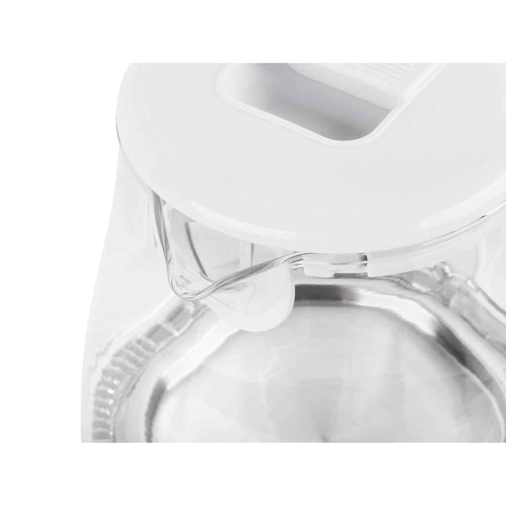 Bollitore elettrico senza fili Teesa, vetro, bianco, 2200W, 1,7L