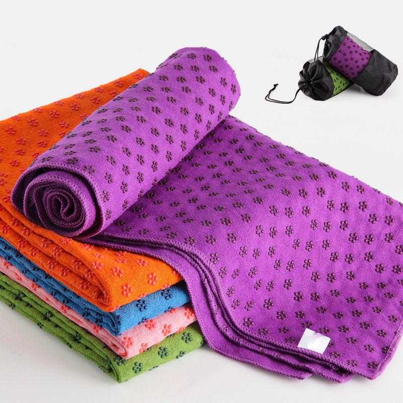 Extra Long & Wide Non-Slip Yoga Towel: Absorbent, Washable Blanket with Mesh Bag