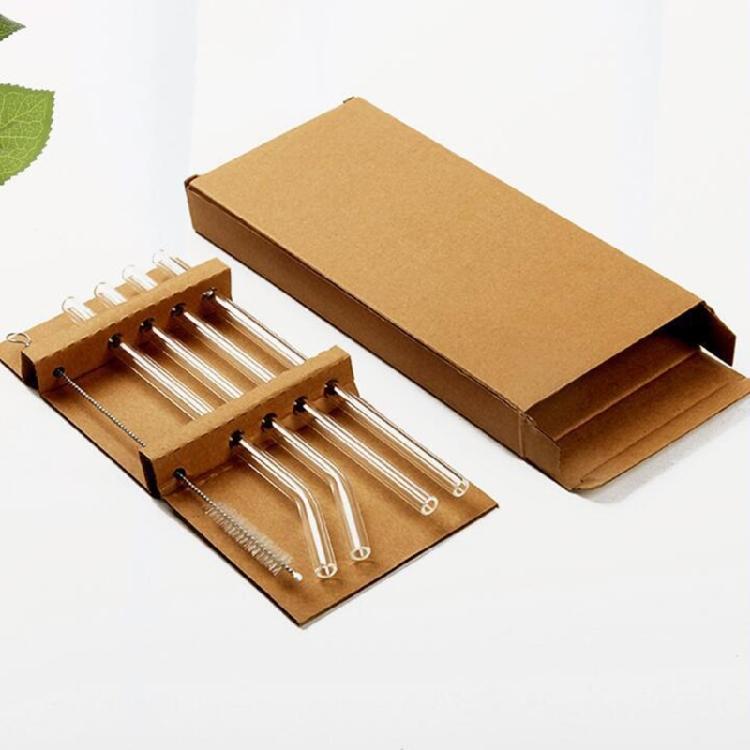 Glass Straw Drinking Straw Reusable Straw with Cleaning Brush Juices Straw Glass Straw Set Drink Straw for Drinking