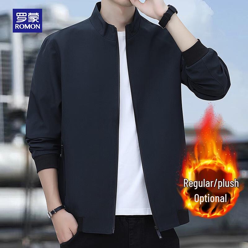 ROMON Men's Stand-Collar Business Casual Jacket