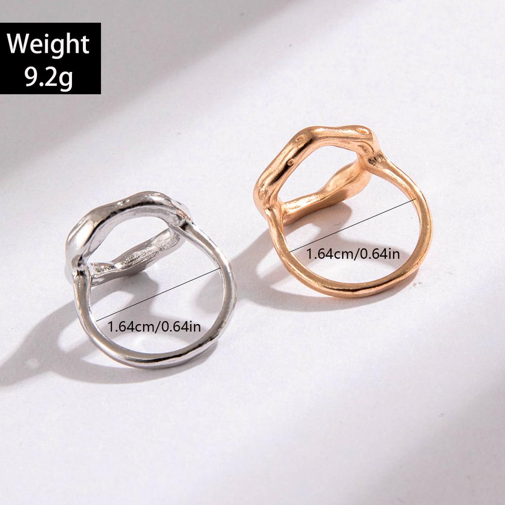 European and American Simple Straight Line Adjustable Ring, Hip-hop Style, Geometric Irregular Opening Bow Ring