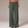 Women Casual Loose Fit Drawstring Waist Elastic Waistband Wide Leg Pants Lightweight Comfortable Lounge Trousers